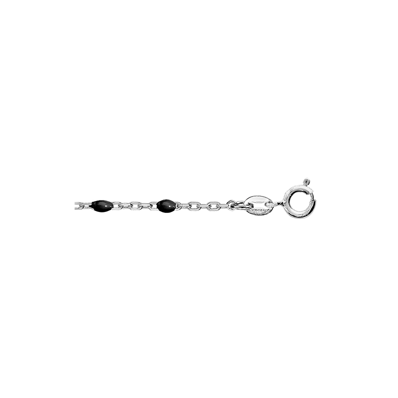 Bracelet argent olives résine noire
