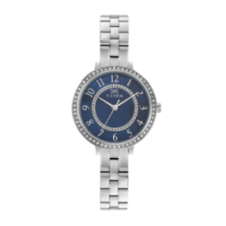 Montre CLYDA tout acier fond bleu