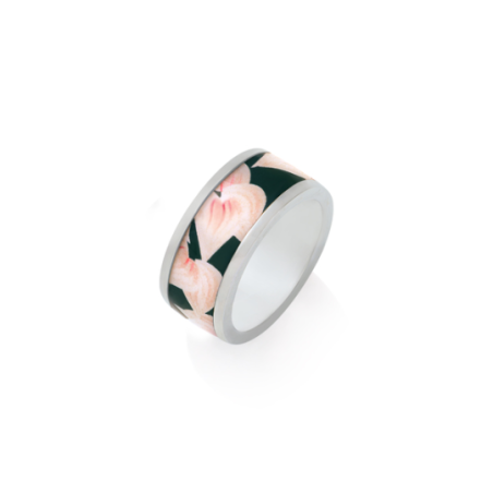 Bague laiton argenté CHRISTIAN LACROIX émail coloré 10 mm