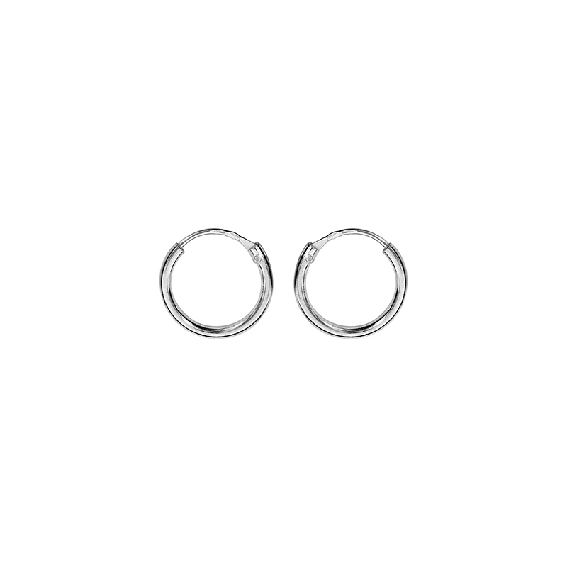 Créoles lisses argent diamètre 10 mm