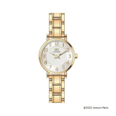 Montre CLYDA tout acier doré