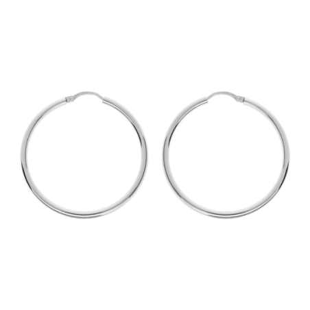 Créoles lisses argent diamètre 35 mm