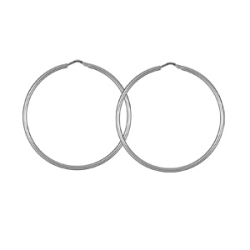 Créoles lisses argent diamètre 40 mm