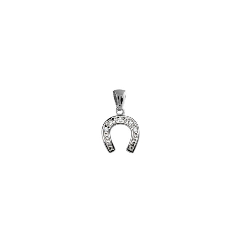 Pendentif argent fer à cheval oxydes