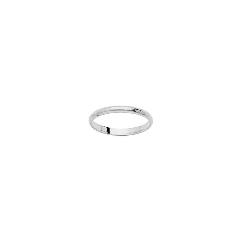 Alliance demi jonc 2 mm or blanc 18 carats