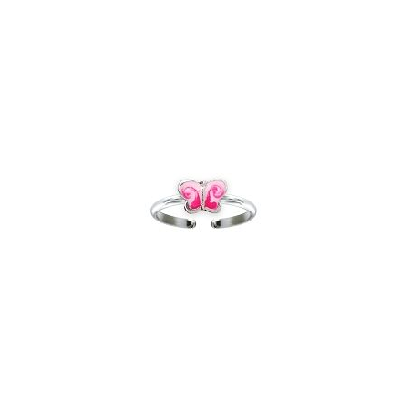 Bague enfant argent papillon laqué