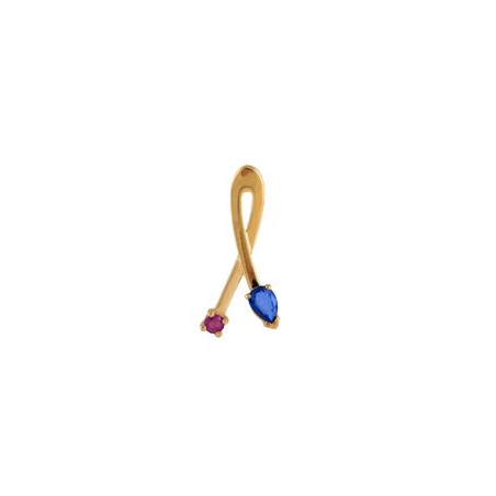 Pendentif or jaune 18 carats saphir rubis