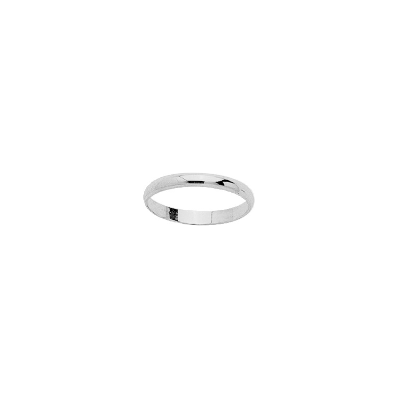 Alliance demi jonc 2.5 mm or blanc 18 carats