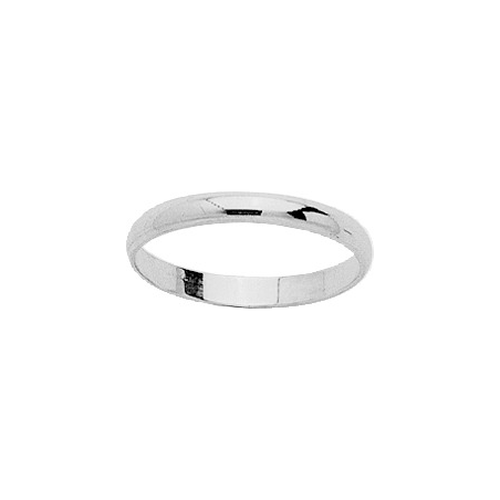 Alliance demi jonc 2.5 mm or blanc 18 carats