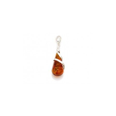 Pendentif argent ambre