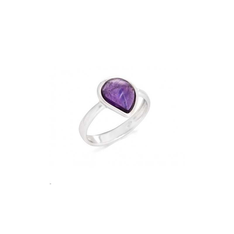 Bague argent améthyste sertie