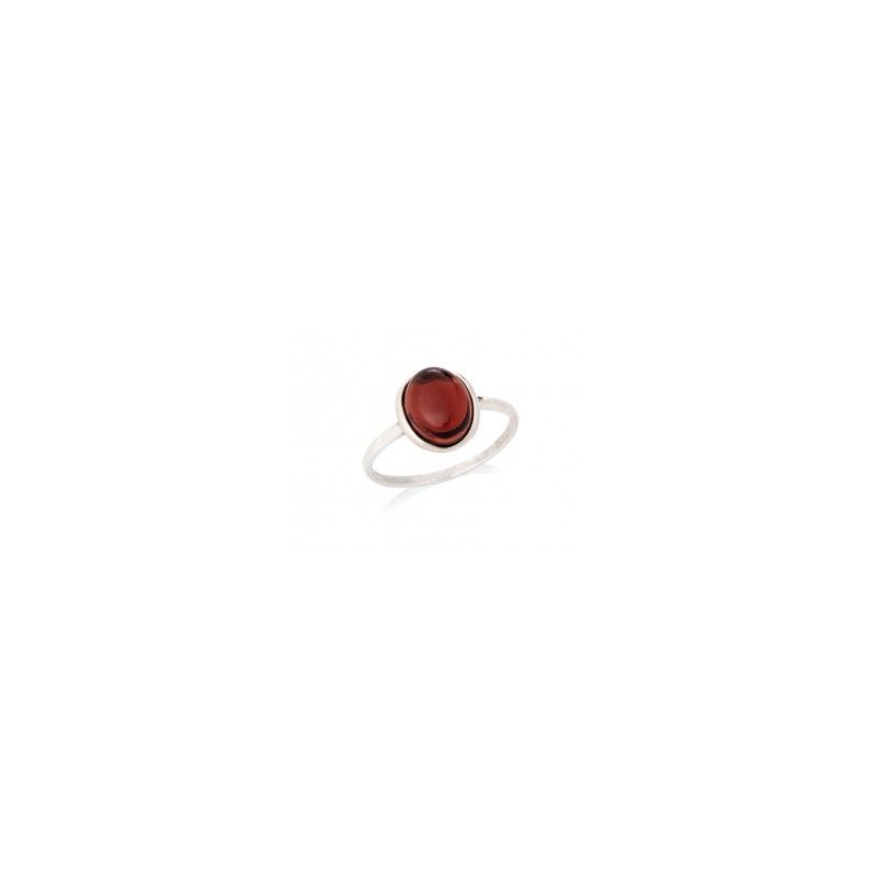 Bague grenat serti en argent rhodié