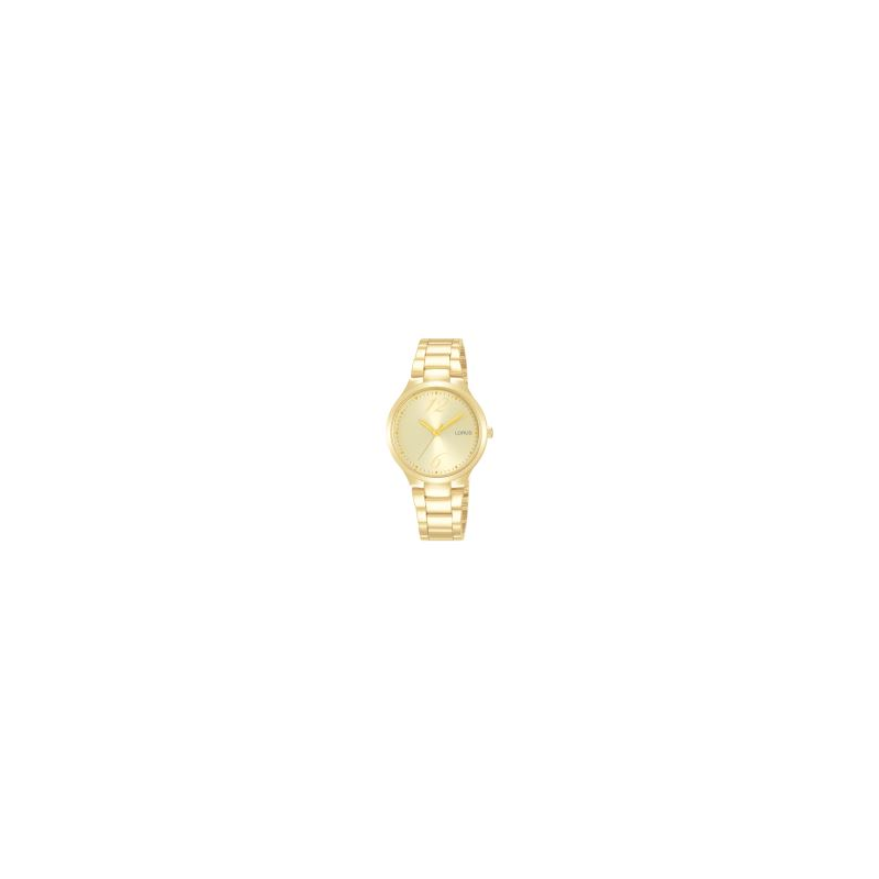 Montre femme LORUS tout acier doré fond nacré