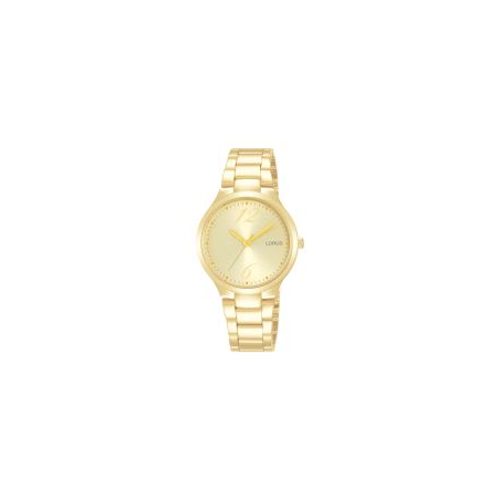 Montre femme LORUS tout acier doré fond nacré