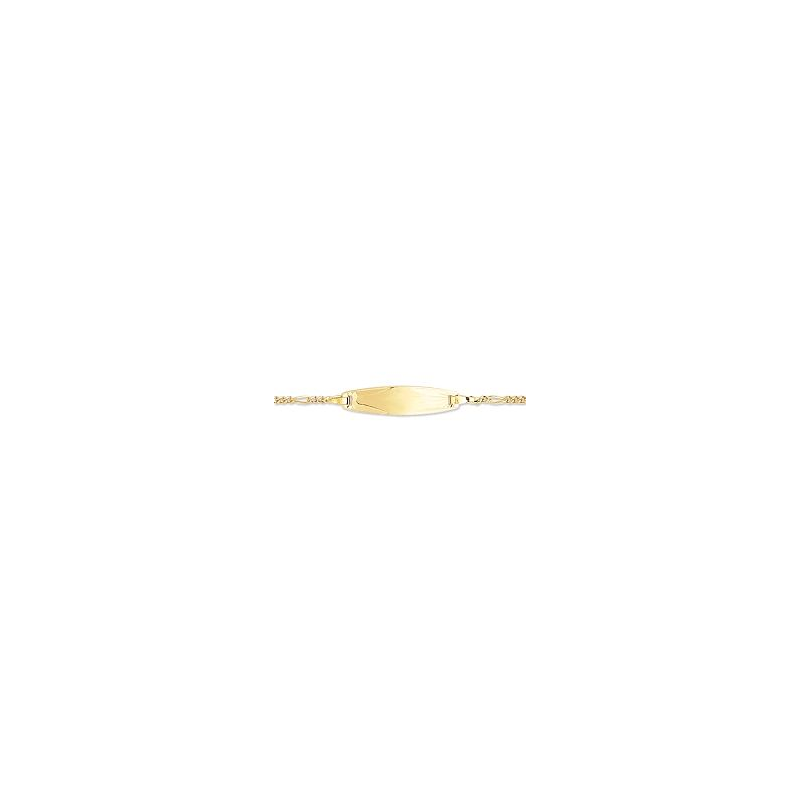Bracelet identité bébé or jaune 18 carats plaque tonneau