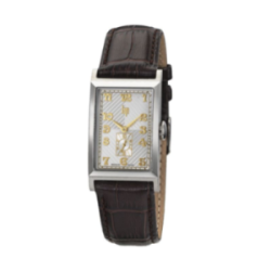 Montre LIP Churchill T24 acier bracelet cuir marron