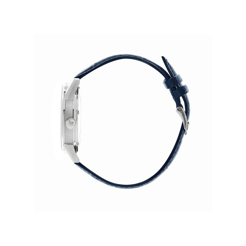 Montre homme LIP Himalaya automatique squelette acier bracelet cuir bleu