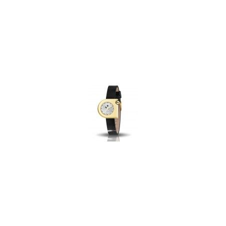 Montre LIP Mach 2000 Mini cadran acier doré bracelet cuir noir
