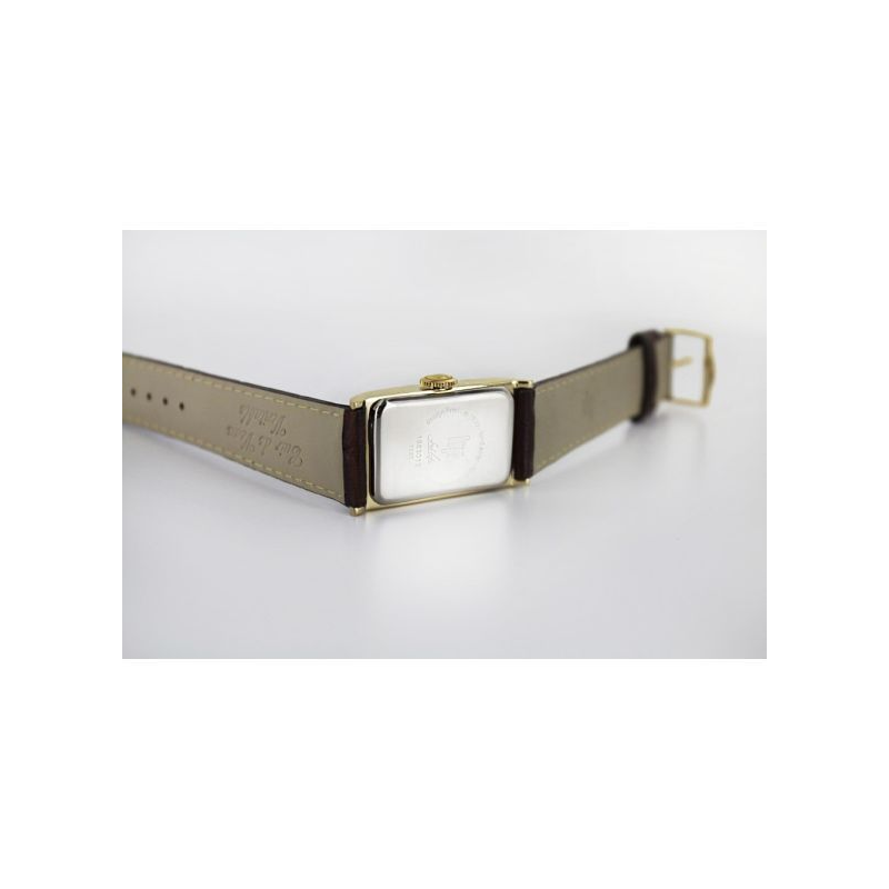 Montre LIP Churchill T18 boite doré bracelet cuir marron
