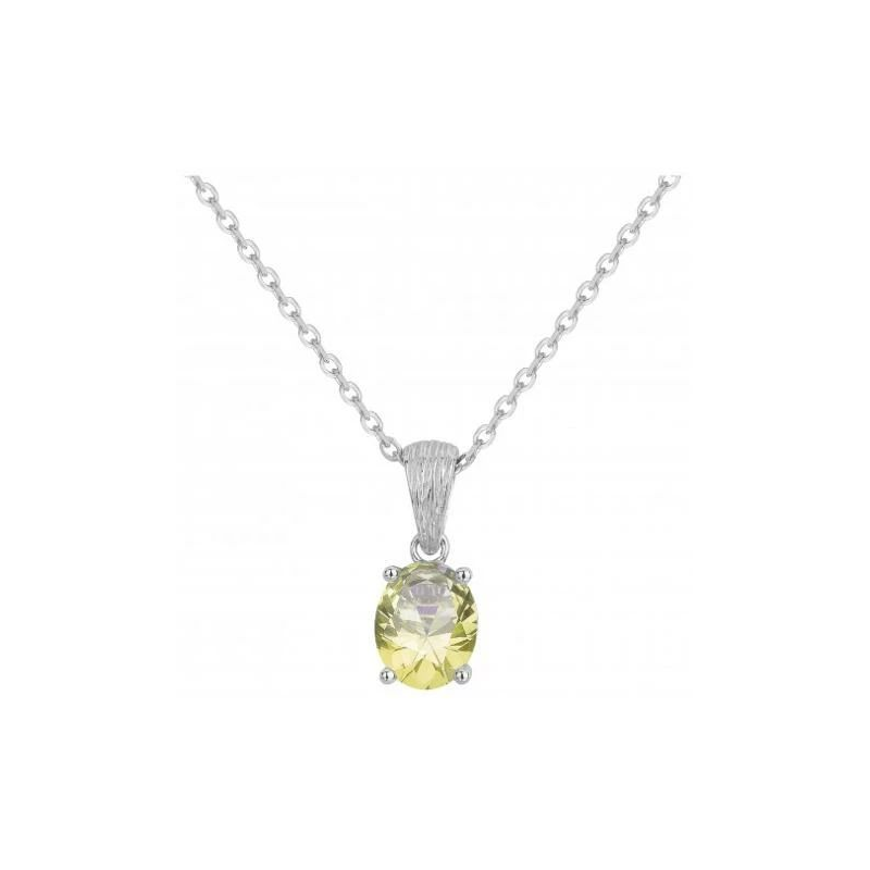 Collier argent GRIFFE ROUGE pierre jaune