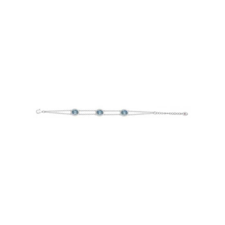 Bracelet argent GRIFFE ROUGE pierres bleues
