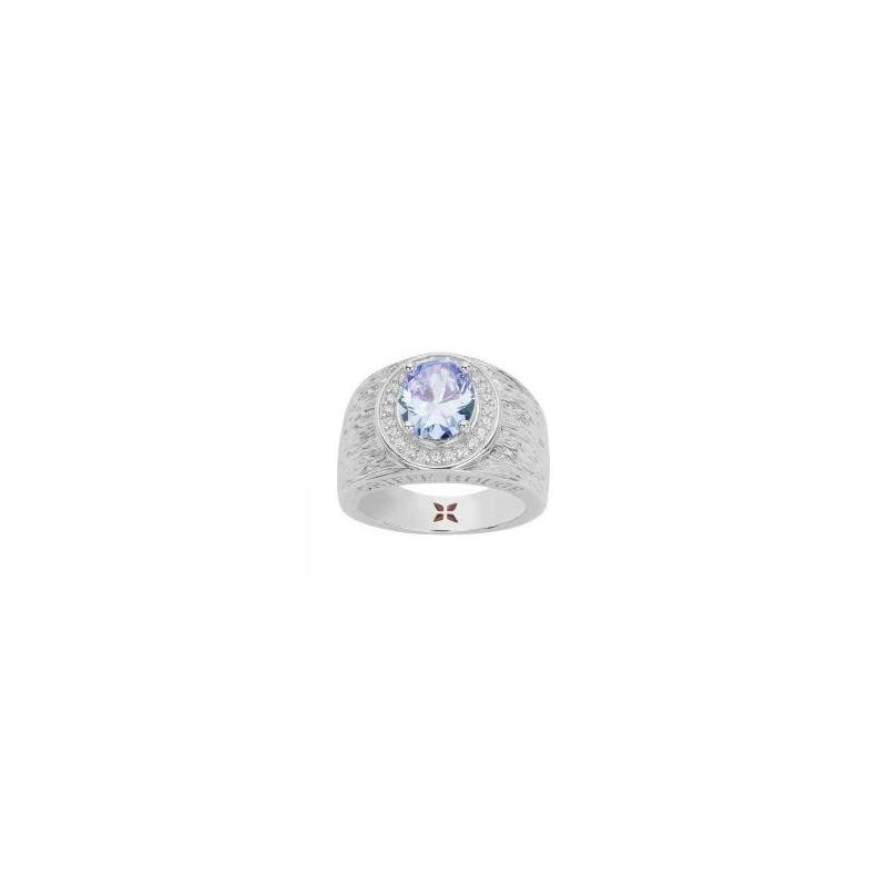 Bague argent GRIFFE ROUGE pierre bleue
