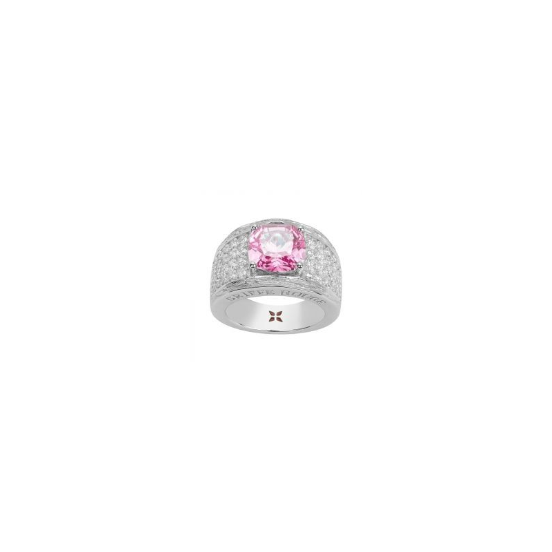 Bague argent GRIFFE ROUGE pierre rose