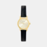 Montre CLYDA doré bracelet cuir noir