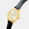 Montre CLYDA doré bracelet cuir noir