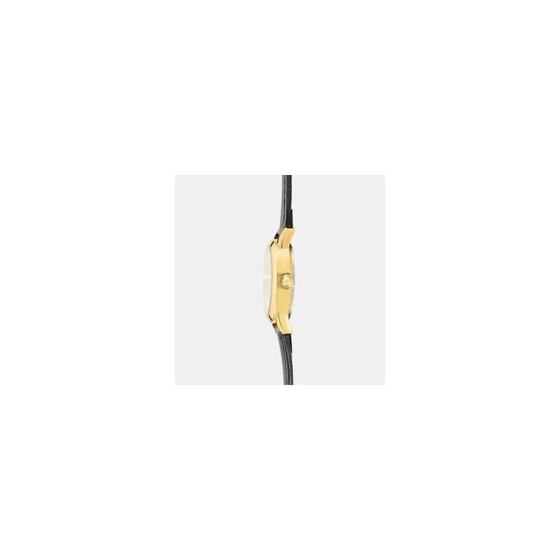 Montre CLYDA doré bracelet cuir noir