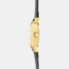 Montre CLYDA doré bracelet cuir noir