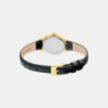 Montre CLYDA doré bracelet cuir noir